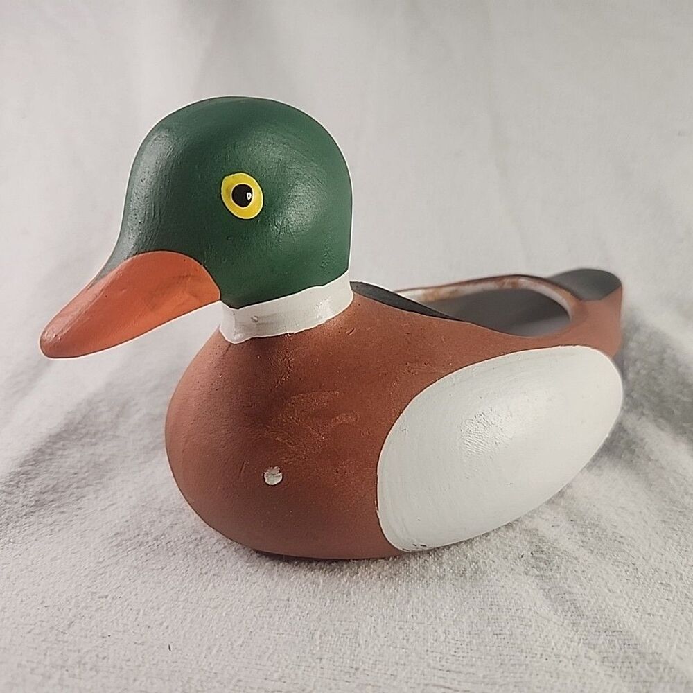 Duck Ceramic Hand Painted Mallard Planter Decoy Decor Country VTG Taiwan